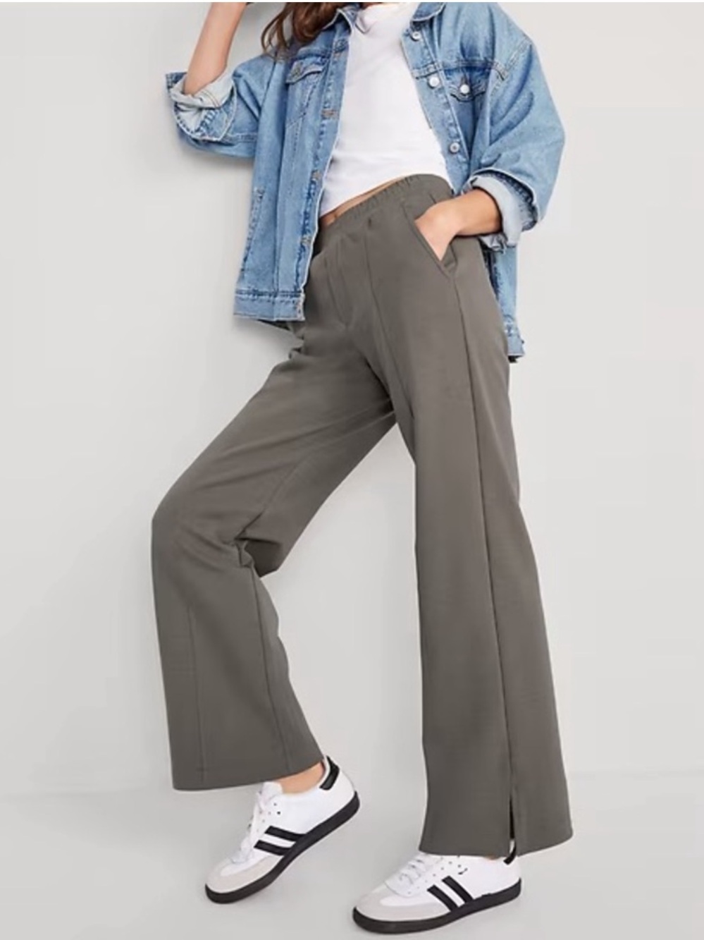 Old Navy Dynamic Fleece Wide Leg Sweat Pants Gray XXL